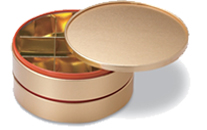 円形貼箱 二段重ゴールドPP