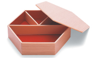 折箱 六角柾目 赤