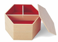 折箱 六角柾目　赤二段